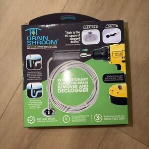 DrainShroom Revolutionary Hair-in-the-Drain Remover & Declogger Drill Attachment